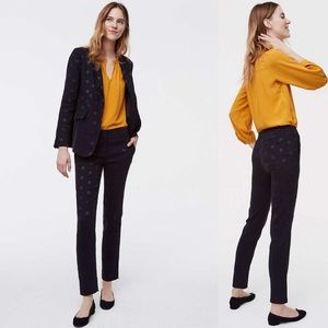 LOFT Black Floral Marisa Dress Pants